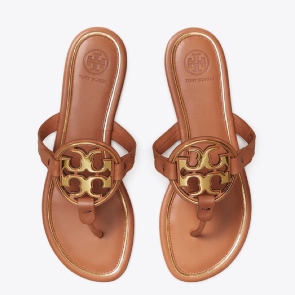 NEW Tory Burch Metal Miller Leather Sandals - Picture 3 of 9